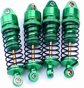 Rc Shock Absorber For Arrma For Granite For Typhon For Grom 1/14 1/18 4pcs Metal Front & Rear Shock Absorption Rc Car Upgrade Parts Parts Upgrade Replace Use(Green)