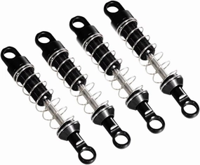 Rc Shock Absorber For MN99S For MN168 For MN78 For MN82 1/12 Aluminum Alloy Shock Absorber RC Car Tracked Vehicle Parts And Accessories Upgrade Replacement(Black,4pcs)