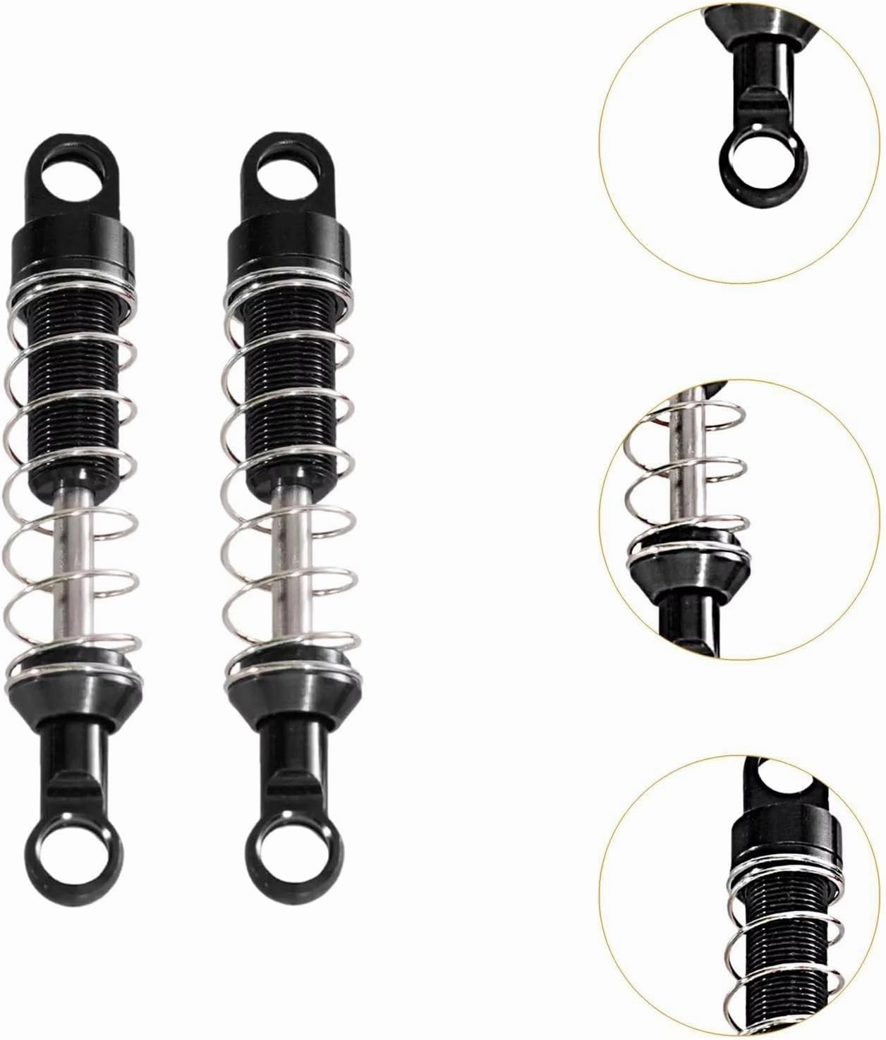 Rc Shock Absorber For MN99S For MN168 For MN78 For MN82 1/12 Aluminum Alloy Shock Absorber RC Car Tracked Vehicle Parts And Accessories Upgrade Replacement(Black,4pcs)