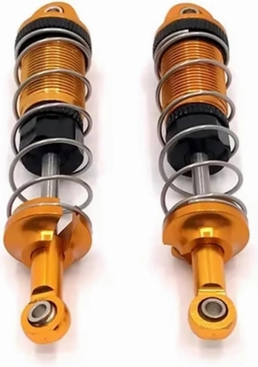 Rc Shock Absorber For SCY 16101 16102 16103 1/16 2pcs Metal Oil-Filled Shock Absorbers RC Car Tracked Vehicle Parts Accessories Upgrade Replacement Use(Yellow)