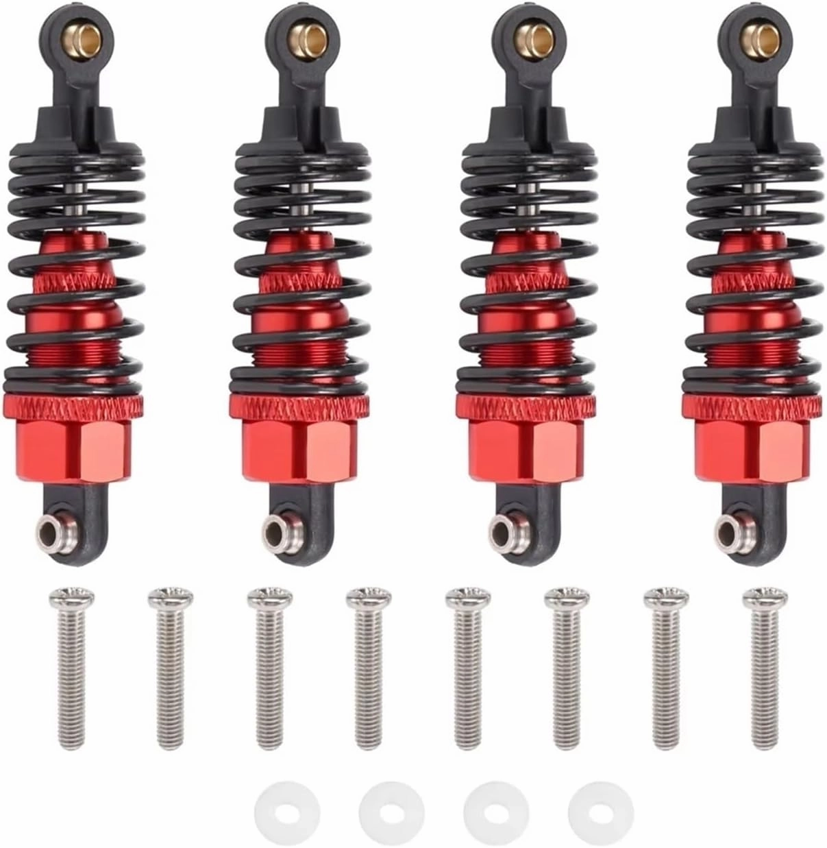 Rc Shock Absorber For Tamiya For TT-01 For TT-02 1/10 4Pcs Aluminum Alloy Shock Absorbers Damper Set Red RC Car Parts And Accessories Upgrade Replacement Use