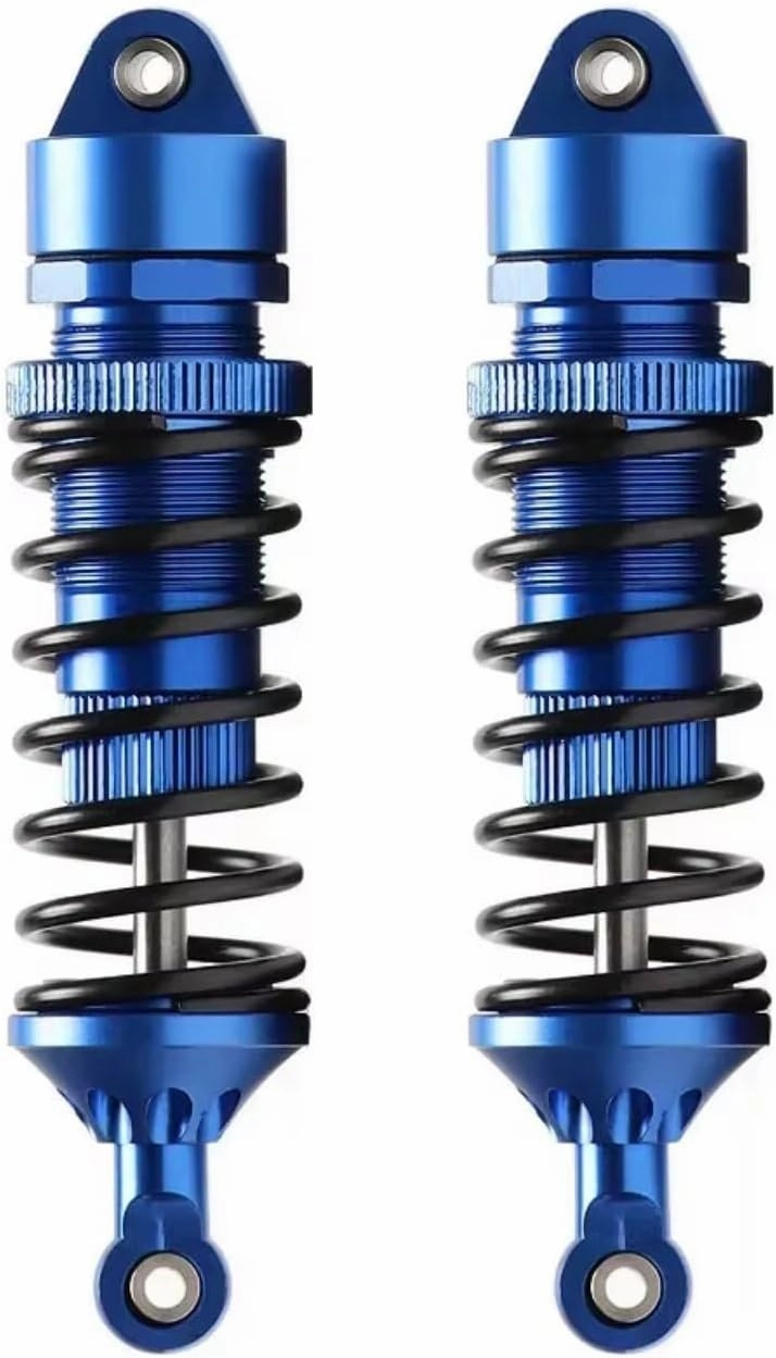 Rc Shock Absorber For Traxxas For Revo 3.3 For E-Revo 2.0 XO-1 For Summit 5460 2pcs 1/10 Metal 4mm Shafts Shocks Absorber RC Crawler Car Part Replacement(Blue)