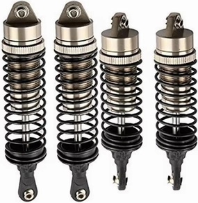Rc Shock Absorber For Traxxas For Slash 4x4 1/10 Aluminium Alloy Shock Absorber Assembled Full Metal Big Bore Shocks Front & Rear RC Car Truck Parts Replacement(Gray)