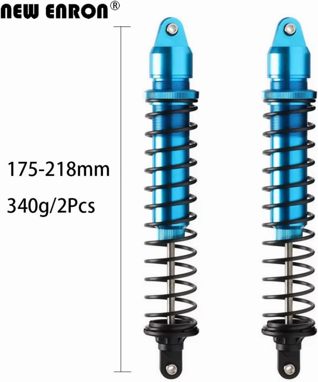 Rc Shock Absorber For Traxxas For X-Maxx XMaxx 6S 77076-4 8S 77086-4 1/5 2Pcs Aluminum 175-218mm Oil Shock Absorbers Damper Rc Car Parts Upgrade Replacement Use(Blue)