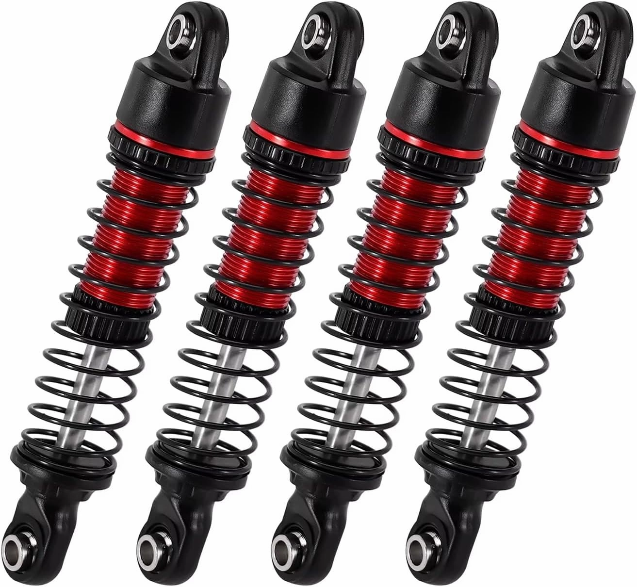 Rc Shock Absorber For TRX4M 1/18 4pcs 53mm Aluminum Alloy Threaded Shock Absorber Oil Damper Red RC Car Crawler Parts Accessories Upgrade Replacement Use