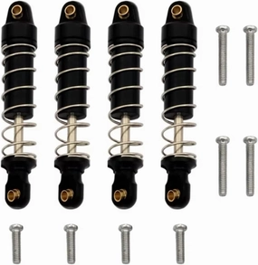 Rc Shock Absorber For TRX-4M 1/18 Aluminum Alloy Shock Absorber Suitable RC Tracked Car Off-road Vehicle Parts And Accessories Upgrade Replacement And Use(Black)