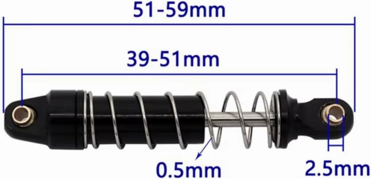 Rc Shock Absorber For TRX-4M 1/18 Aluminum Alloy Shock Absorber Suitable RC Tracked Car Off-road Vehicle Parts And Accessories Upgrade Replacement And Use(Black)