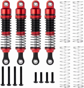 Rc Shock Absorber For TRX-4M For Bronco For Defender 1/18 4Pcs Aluminum Alloy 52mm Shock Absorber Damper RC Crawler Car Truck Model Upgrade Parts Replacement Use(Red)