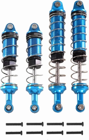 Rc Shock Absorber For Wltoys 12428 12423 12427 12429 FY-03 1/12 4pcs Metal Oil Shock Absorber Damper RC Car Upgrade Parts Accessories Parts Replacement Use(Blue)