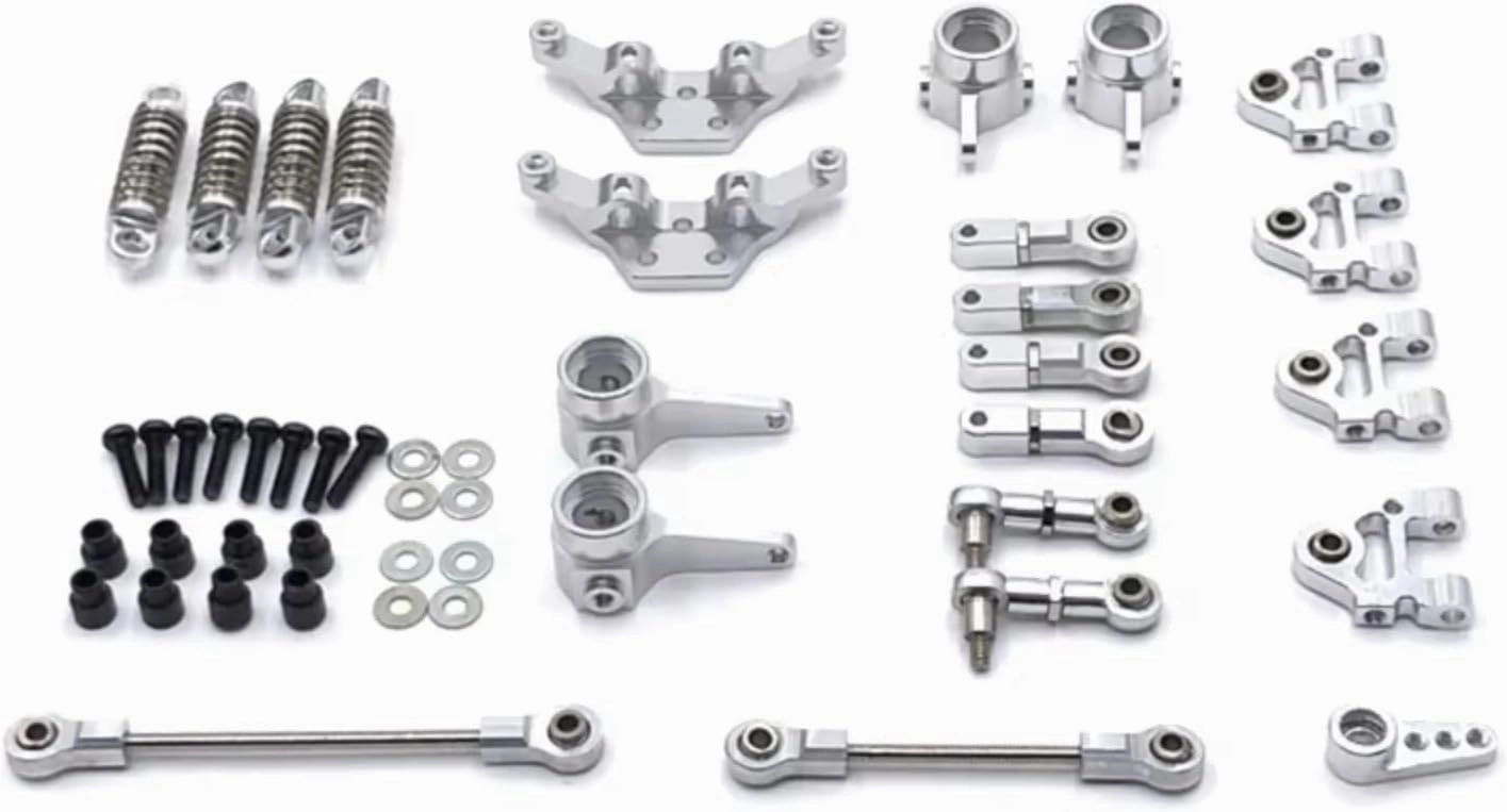 Rc Shock Absorber for WLtoys 284131 K969 K979 K989 K999 1/28 Metal Upgrade for Swing Arm Steering Cup Shock Bracket Steering Link Shock RC Car Parts Replacement(Silver)