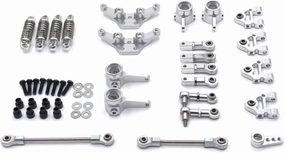 Rc Shock Absorber for WLtoys 284131 K969 K979 K989 K999 1/28 Metal Upgrade for Swing Arm Steering Cup Shock Bracket Steering Link Shock RC Car Parts Replacement(Silver)