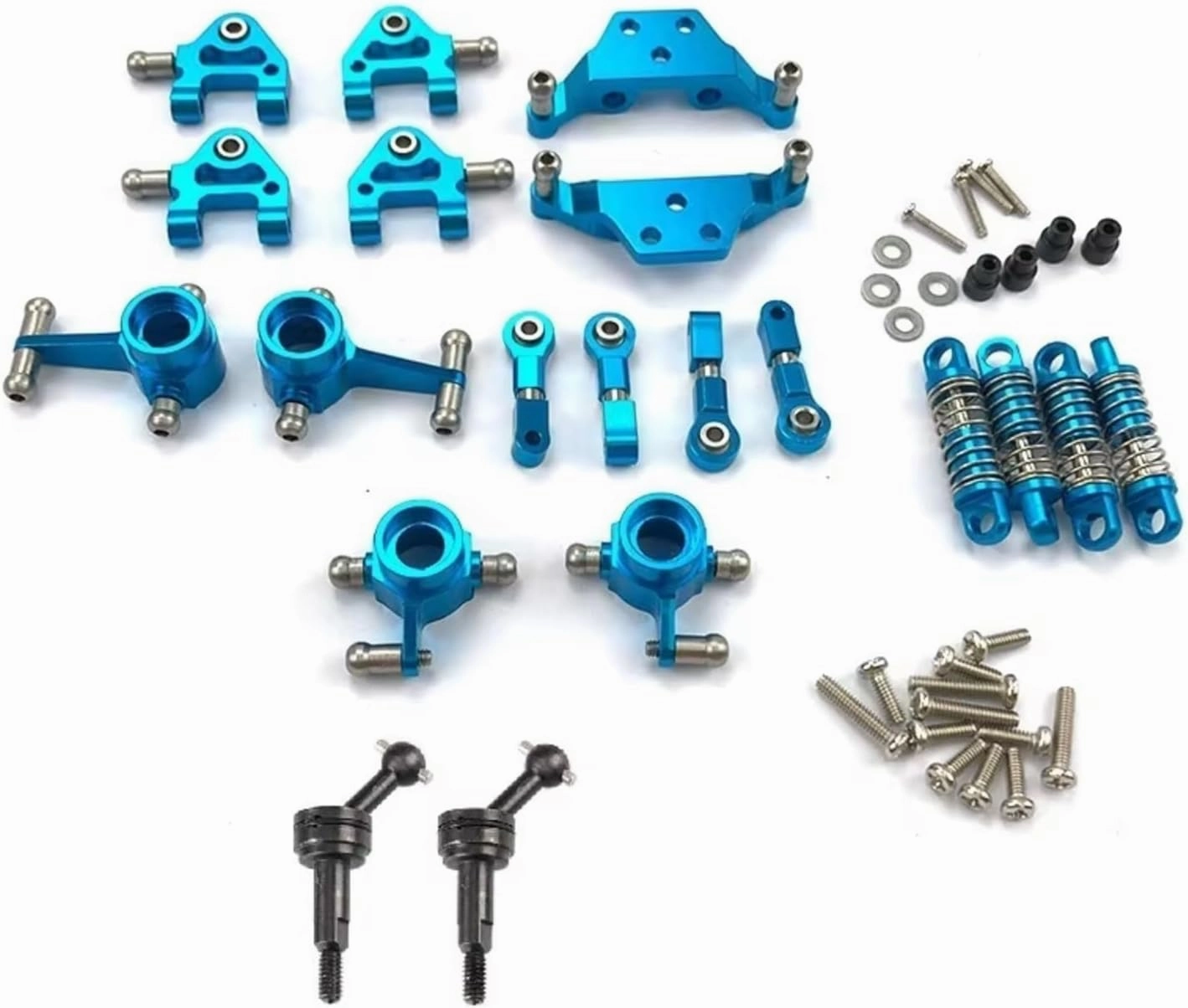 Rc Shock Absorber For Wltoys K969 K979 K989 K999 P929 P939 1/28 Metal Full Set Upgrade Parts Shock Absorber Rc Car Parts Accessories Upgrade Replacement(Blue)