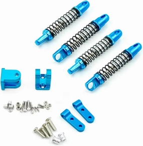 Rc Shock Absorber For Wpl D12 D42 4pcs Metal Front Rear Shock Absorber Damper With Mount Fixed For Seat RC Car Parts And Accessories Upgrade Replacement And Use(Blue)