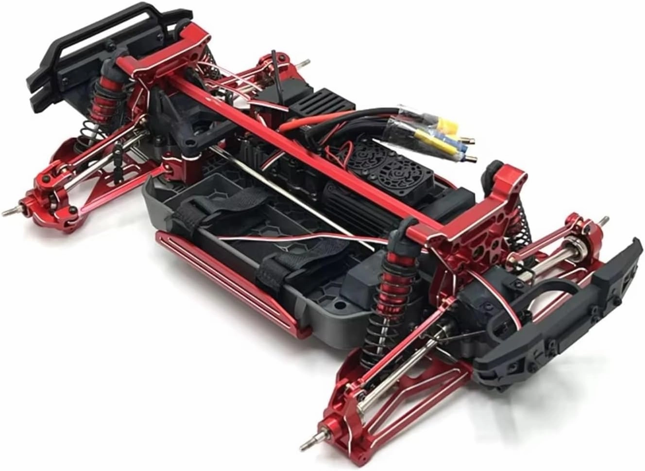Rc Special Connecting Rod for MJX 1/10 10208 V1 Monster Metal Connecting Rods Set RC Off-Road Car Tracked Vehicles Parts and Accessories Upgrade Replace and Use(Red)