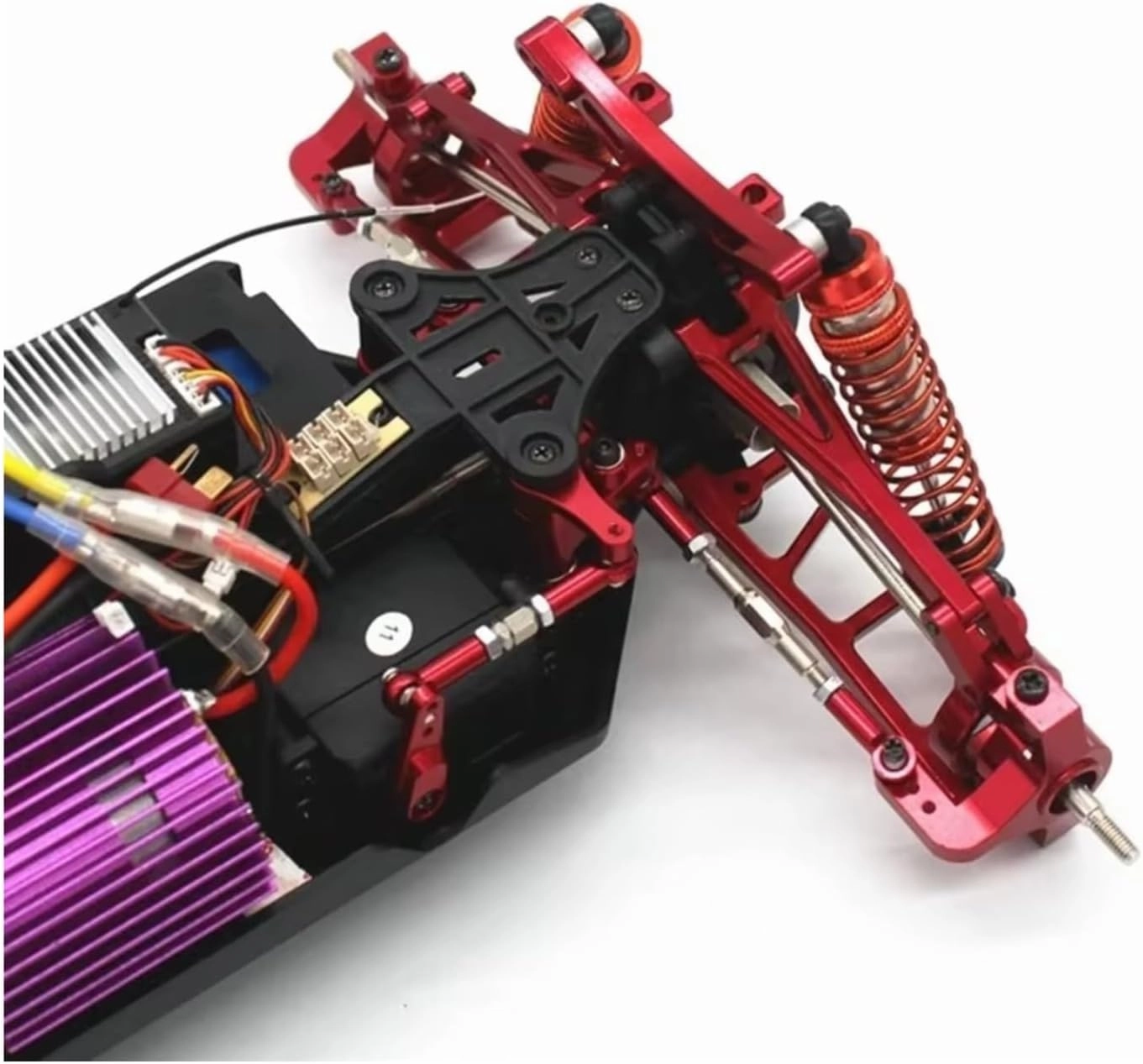 Rc Special Connecting Rod for Wltoys 104009 12402-A Metal Steering Link Rod Servo Arm RC Off-Road Car Tracked Vehicles Parts and Accessories Upgrade Replace and Use(Red)