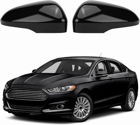 Rearview Mirror Cover Cap Compatible with Ford Fusion 2013-2022, 【Only for US Version with Turn Signal】, Door Side Rearview Mirror Housing Cap Trim (Glossy Black)