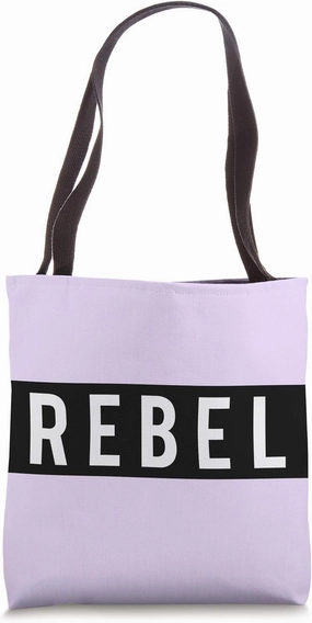 REBEL Word Black White Attitude Purple Aesthetic Harajuku Tote Bag