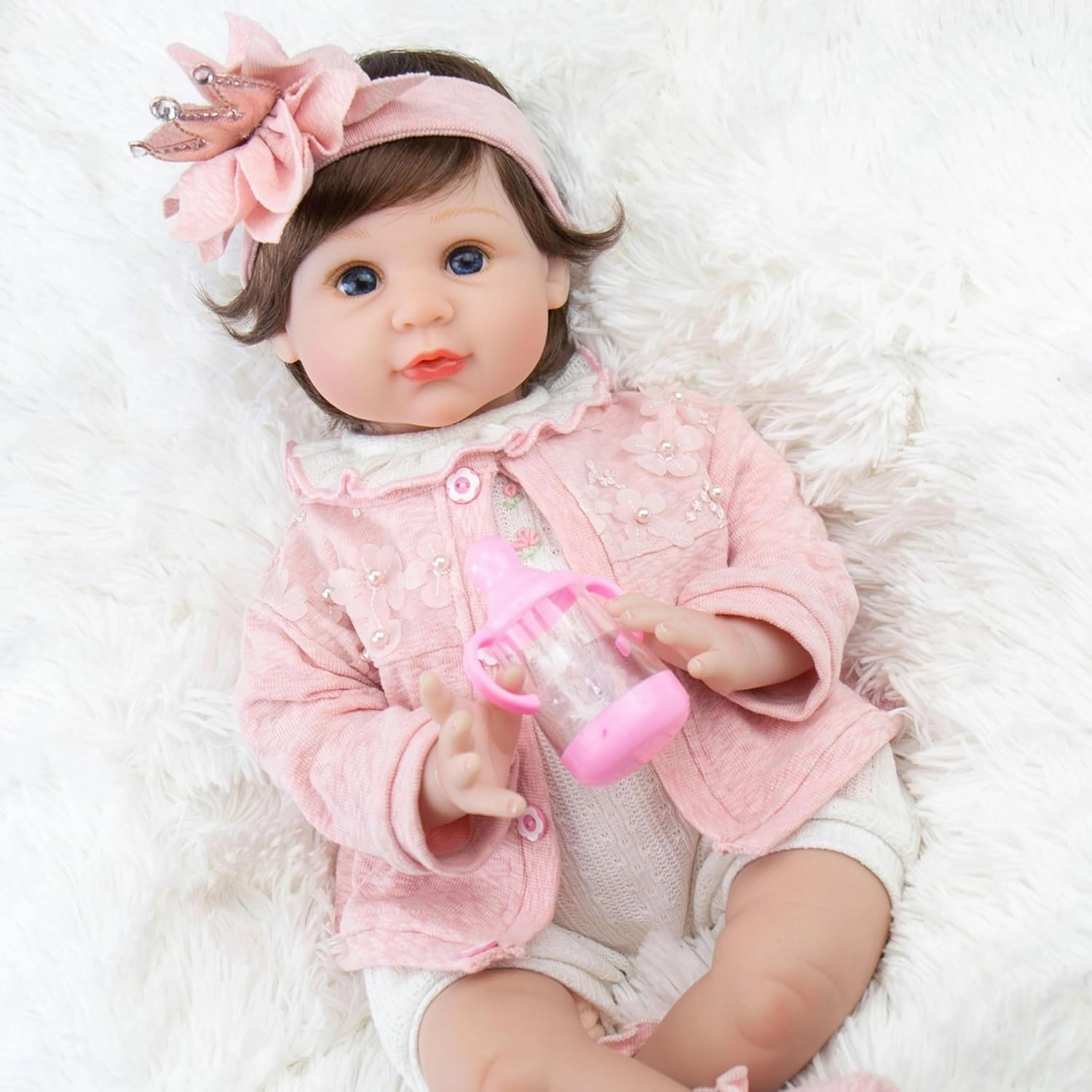 Reborn Baby Doll - 22-Inch Lifelike Baby Doll Soft Cloth Body Newborn Baby Dolls with Clothes and Toy Accessories Christmas Birthday Gift for Kids Age 3 