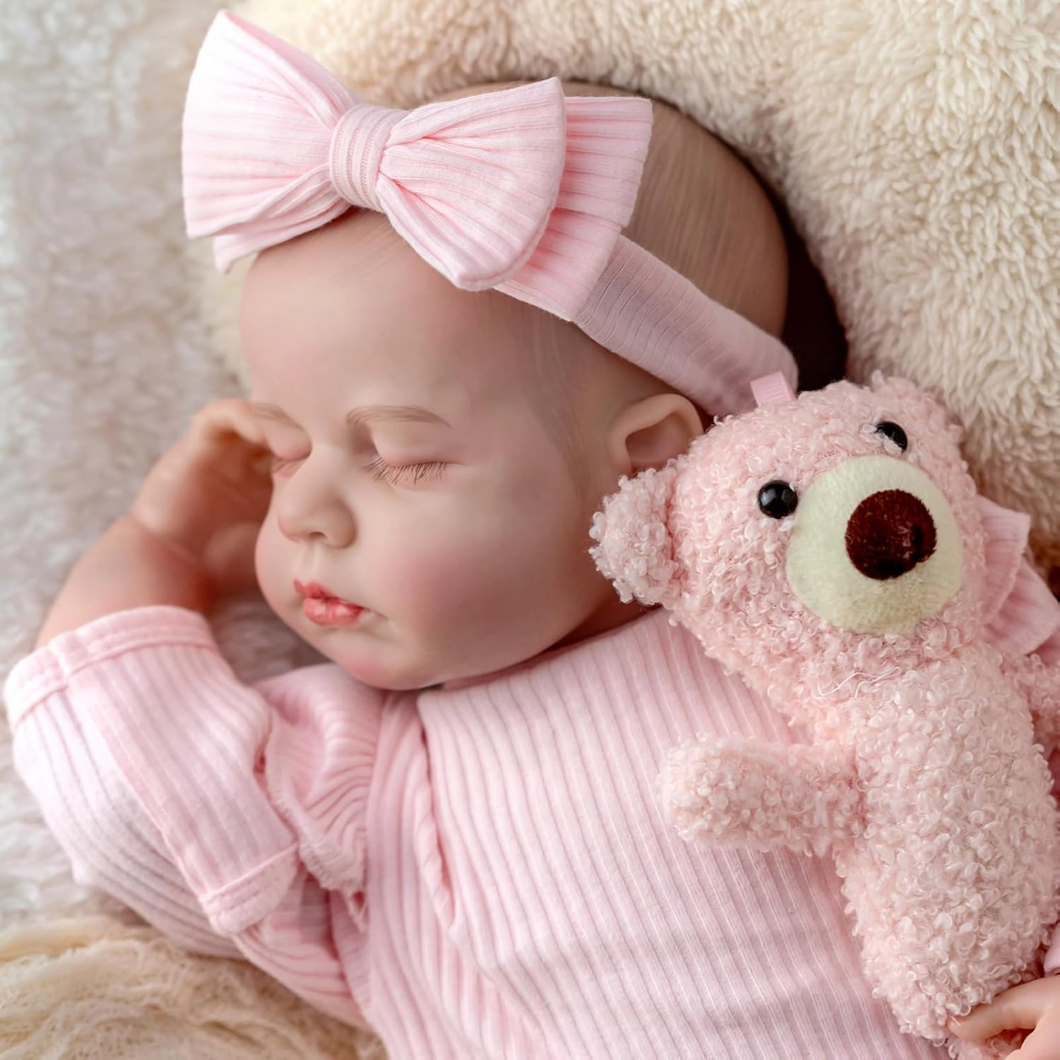 Reborn Lifelike Baby Dolls Girls - 18 inch Realistic Baby Girl Doll with Cloth Body and Feeding Accessories, Gift Set for Age 3 , Elderly, Collectors