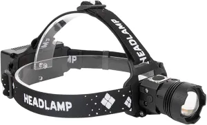 Rechargeable Headlamp,Outdoor Led Head Lamps Flashlights, Headlights with Batteries Included, Zoomable, 5 Modes, Waterproof