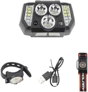 Rechargeable Induction Headlight Cyclinglight Flashlight Camping Head Light Strong Work Headlamp Portable Fishing Head Torch