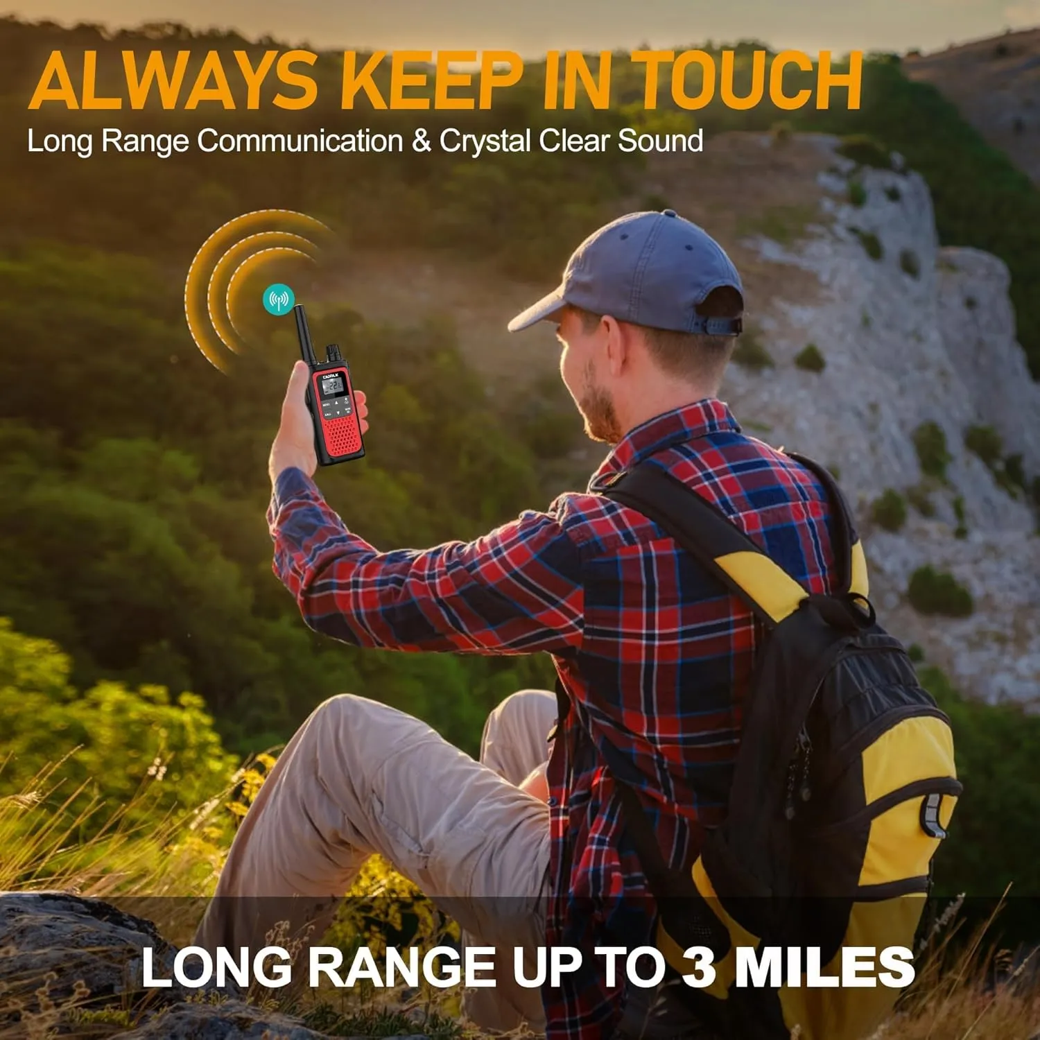 Rechargeable Walkie Talkies Long Range, 3 Pack Walkie Talkies for Adults NOAA Wether Alert, 2 Way Radios 22 FRS Channels with 1800mAh Li-ion Battery USB-C Cable Charger VOX for Hiking Cruises Camping