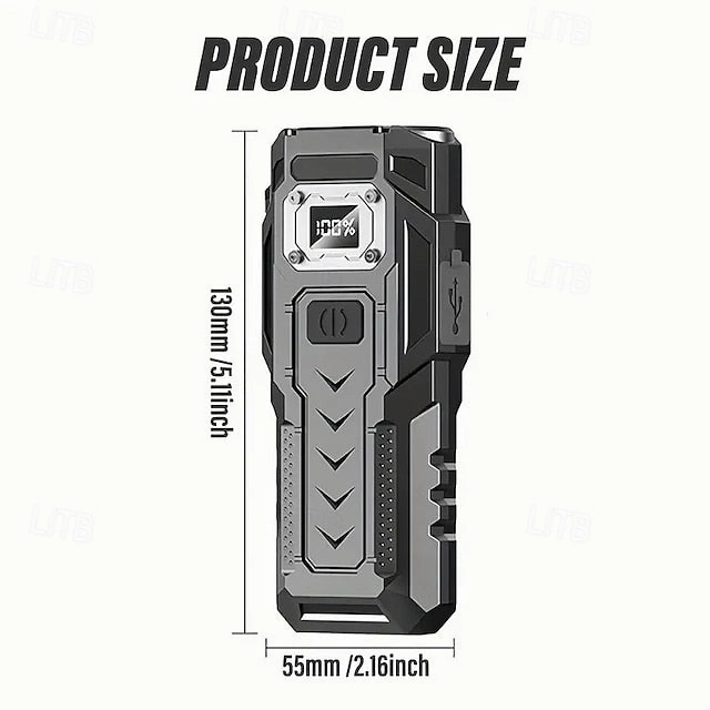 Rechargeable LED Flashlight with COB Side Light Super Bright Rechargeable Torch Portable Work Light with Metal Back Clip and Bottom Magnet for Outdoor Camping Hiking Fishing