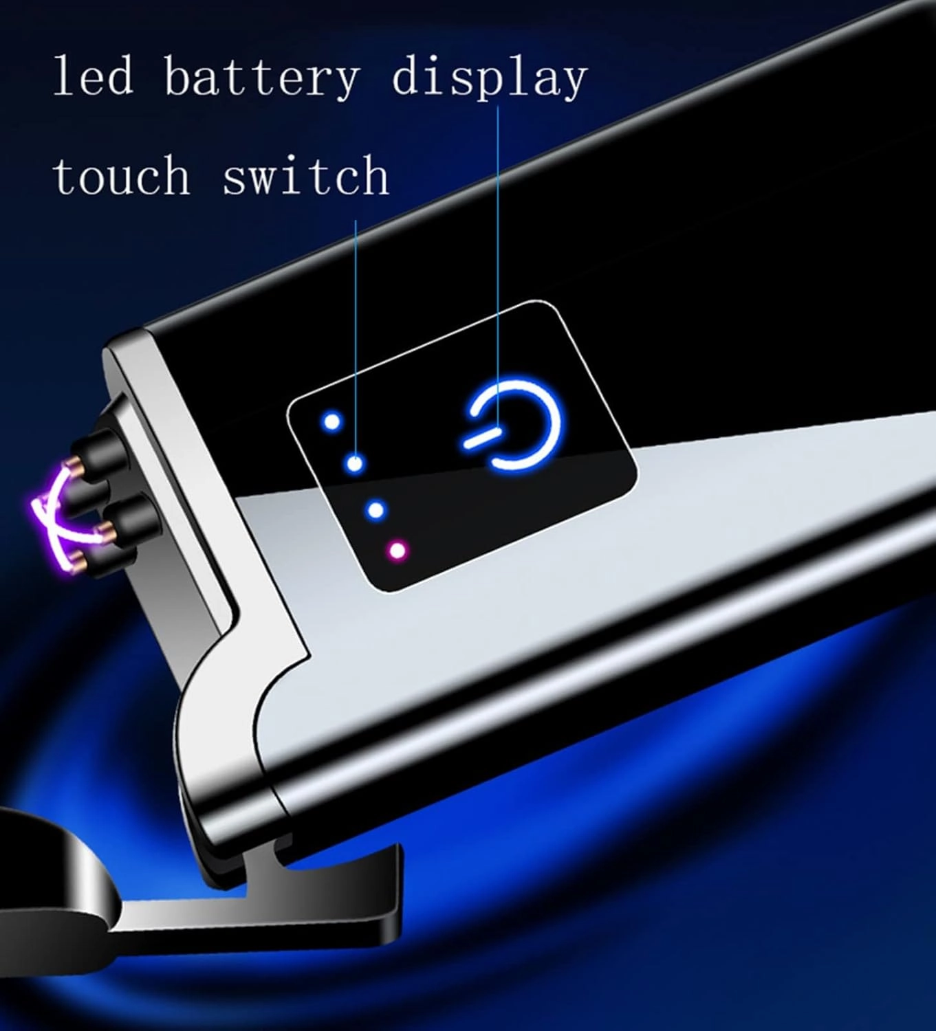 Rechargeable Lighter Plasma Electronic Double Arc USB Multifunction Flashlight Metal Outdoor Windproof Fashion Man Box(A)