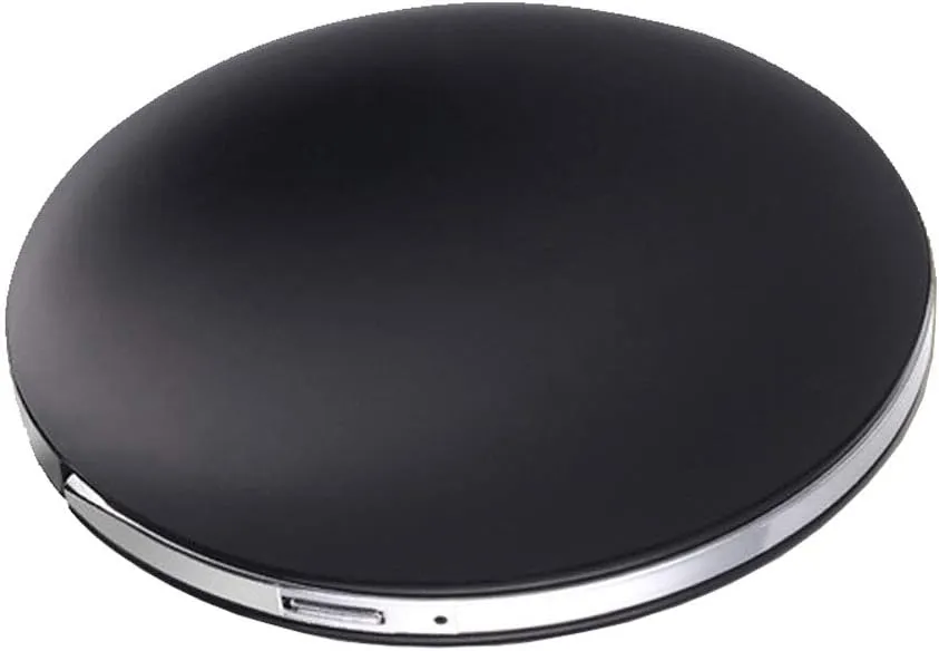 REDSHORE Portable LED Makeup Mirror,Smart Rechargeable USB Light Beauty Mirror,Cosmetic Mirrors for Home Tabletop Bathroom Shower Travel Girl (Black)