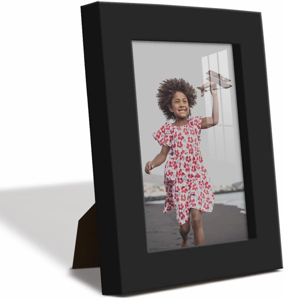 Renditions Gallery Photo Frames 3.5x5 inch Picture Frame Set of 4 High-end Modern Style, Made of Solid Wood and High Definition Glass Ready for Wall and Tabletop Photo Display, Black Frame (3.5"x5")