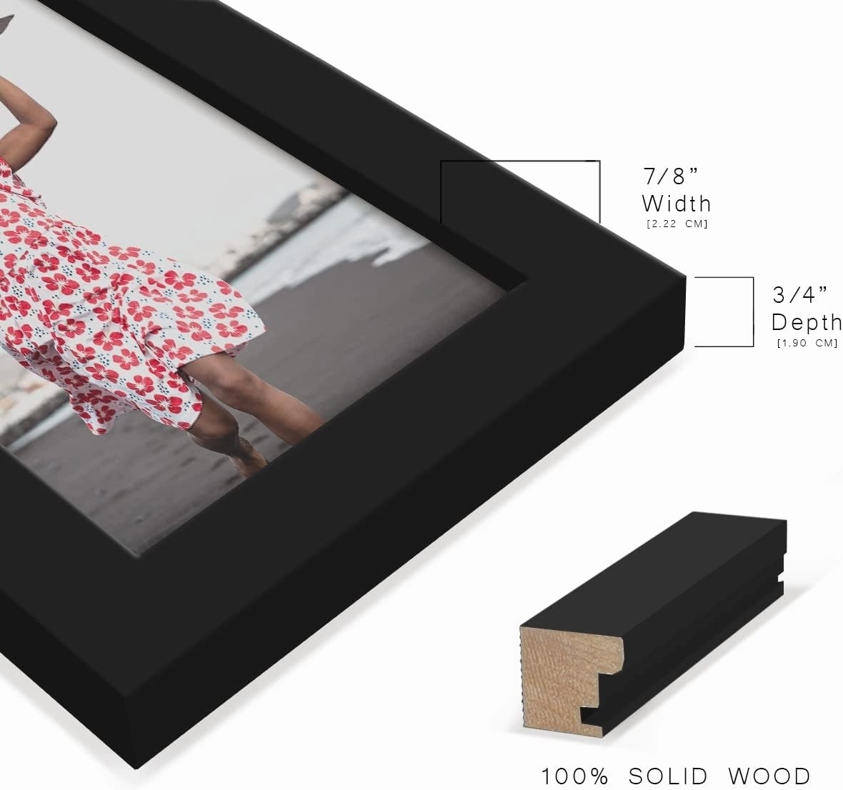 Renditions Gallery Photo Frames 3.5x5 inch Picture Frame Set of 4 High-end Modern Style, Made of Solid Wood and High Definition Glass Ready for Wall and Tabletop Photo Display, Black Frame (3.5"x5")