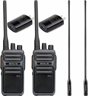 Retevis RB17V MURS Radios, Hunting Walkie Talkies Long Range,4400mAh Rechargeable Battery,SOS Alarm,2 Way Radios for Skiing Hiking Hunting(2 Pack) (with high gain Antenna)