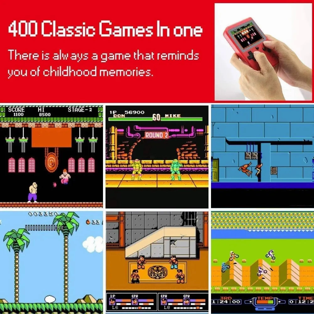 Retro Game 400 Built-in Games Portable Game: Yellow