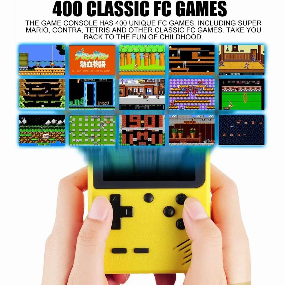 Retro Game 400 Built-in Games Portable Game: Yellow
