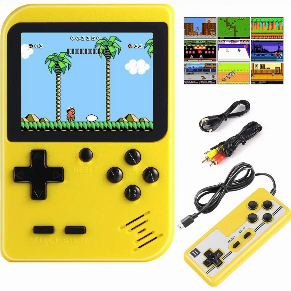 Retro Game 400 Built-in Games Portable Game: Yellow