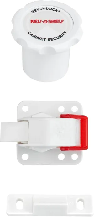 Rev-A-Shelf Rev-A-Lock Magnetic Child-Safe Cabinet Security System Set to Baby Proof Cabinet Drawers and Doors, 5 Locks and 2 Keys, RAL-101-1
