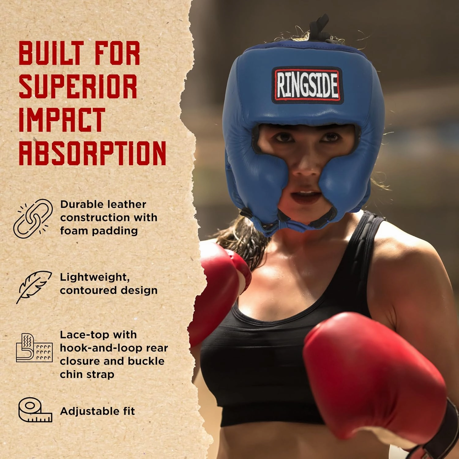 Ringside Competition Boxing Muay Thai MMA Sparring Head Protection Headgear with Cheeks