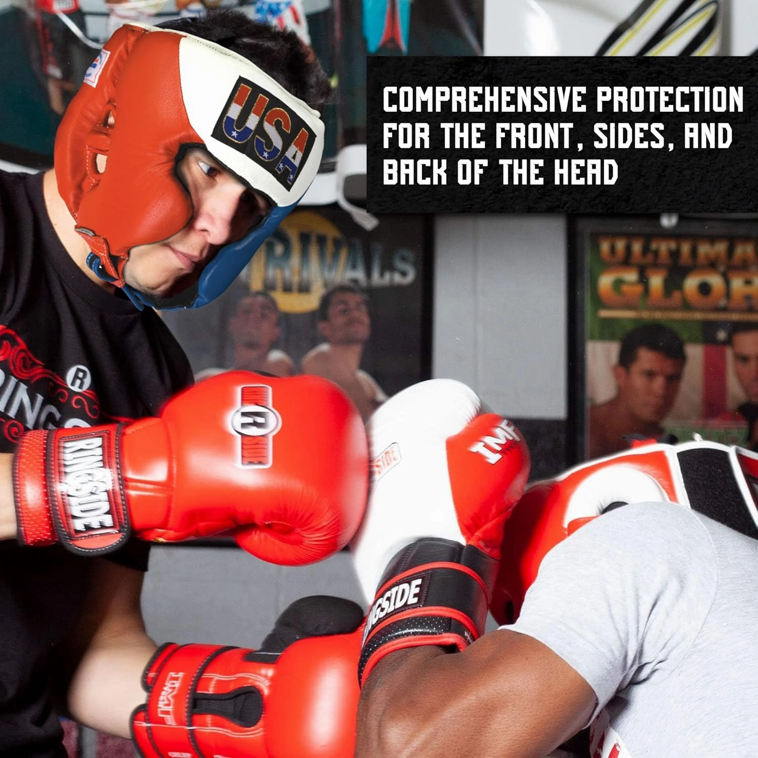 Ringside Competition Boxing Muay Thai MMA Sparring Head Protection Headgear with Cheeks