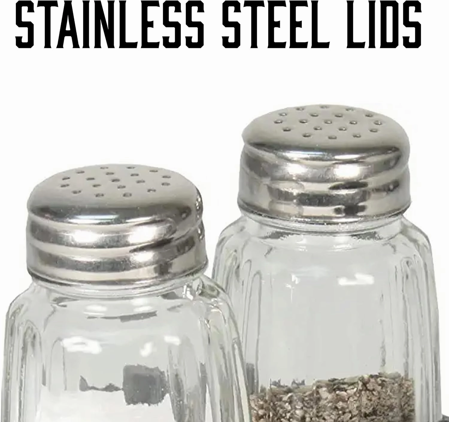Rivers Edge Products Salt and Pepper Shakers Set, Unique Poly Resin and Glass Spice Dispenser, Novelty Kitchen Counter Décor