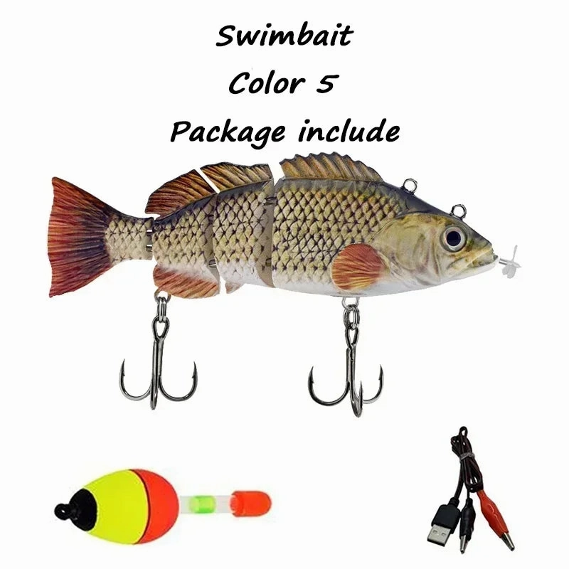 Robotic USB Rechargeable Auto Swimming Bait - Multi Jointed Wobbler