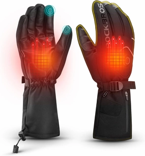 ROCKBROS Heated Gloves for Men Women Rechargeable Battery Electric Heated Gloves Winter Heated Motorcycle Gloves Touchscreen for Cycling, Skiing, Snowboarding