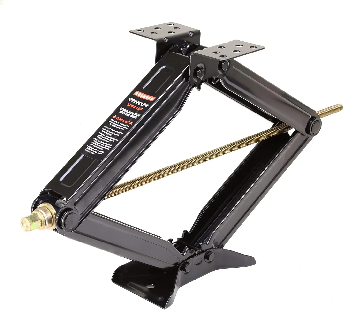 ROCKMAN RV Camper Trailer Stabilizer Leveling Scissor Jacks w/Socket & Level 24" 5000lbs Set 2