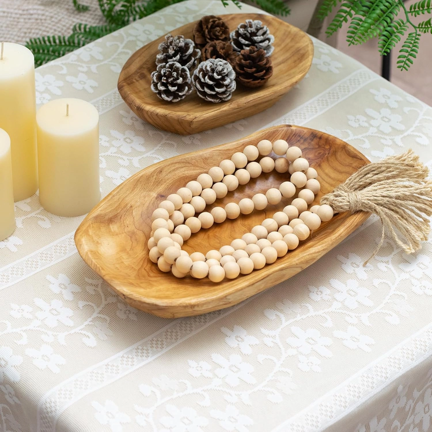 Root Wood Dish, Party Platter and Tray for Sandwich Bread Serving, Appetizer Display, Vintage Ring Dish, Hand Carved Artworks (12-13 inch)