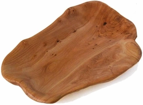Root Wood Dish, Party Platter and Tray for Sandwich Bread Serving, Appetizer Display, Vintage Ring Dish, Hand Carved Artworks (12-13 inch)