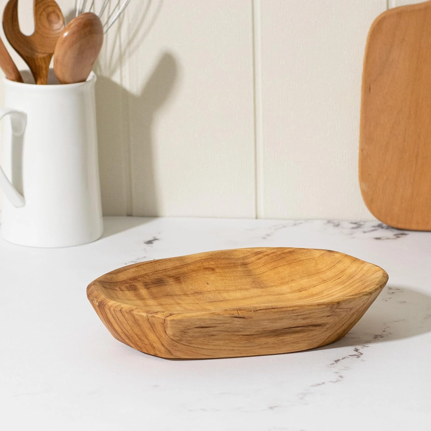 Root Wood Dish, Party Platter and Tray for Sandwich Bread Serving, Appetizer Display, Vintage Ring Dish, Hand Carved Artworks (8 inch - 10 inch)