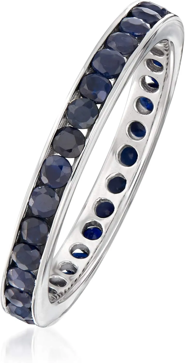 Ross-Simons 1.30 ct. t.w. Sapphire Eternity Band in Sterling Silver