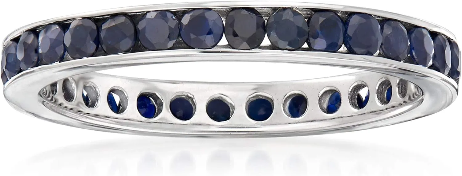 Ross-Simons 1.30 ct. t.w. Sapphire Eternity Band in Sterling Silver
