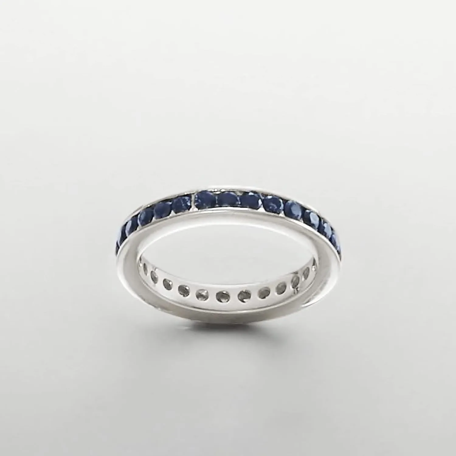 Ross-Simons 1.30 ct. t.w. Sapphire Eternity Band in Sterling Silver