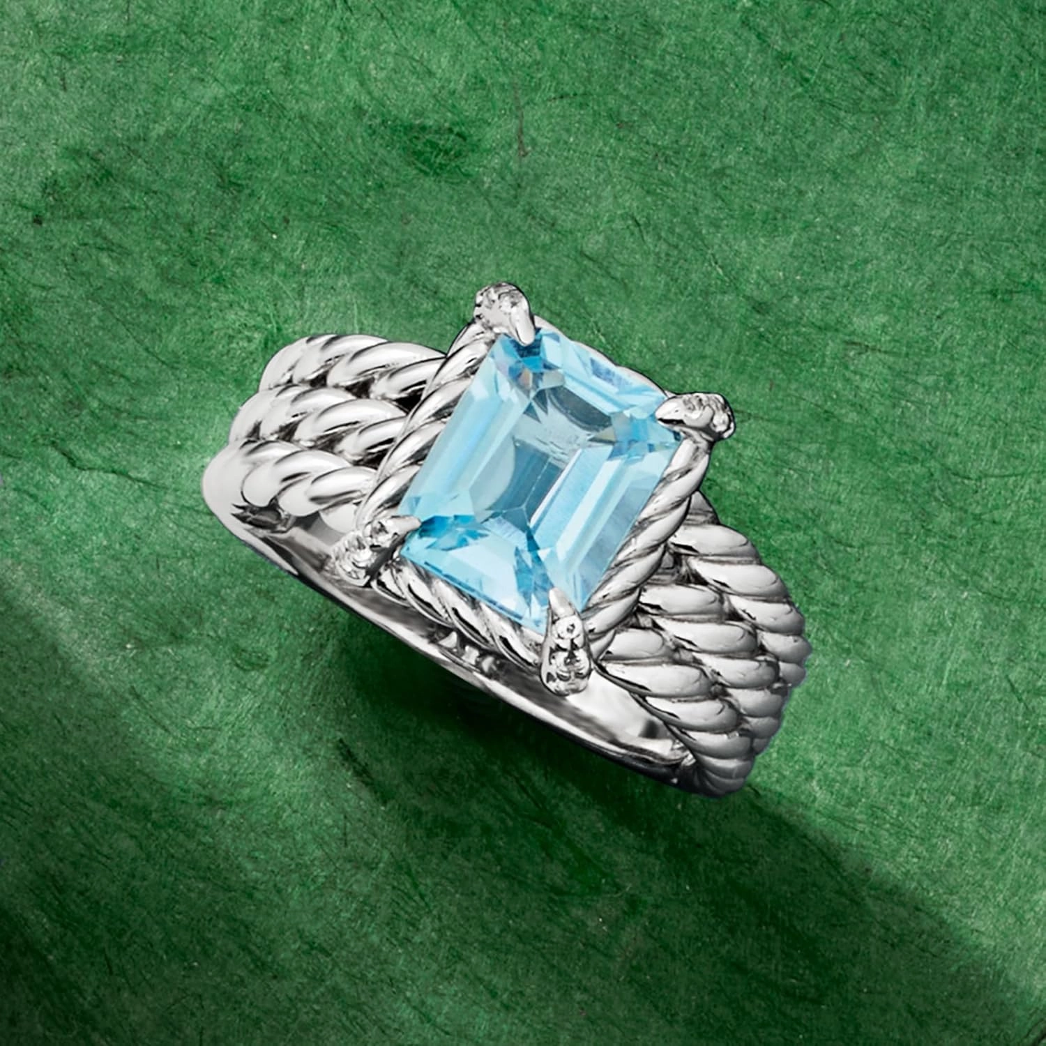 Ross-Simons 3.00 Carat Sky Blue Topaz Ring With White Topaz in Sterling Silver