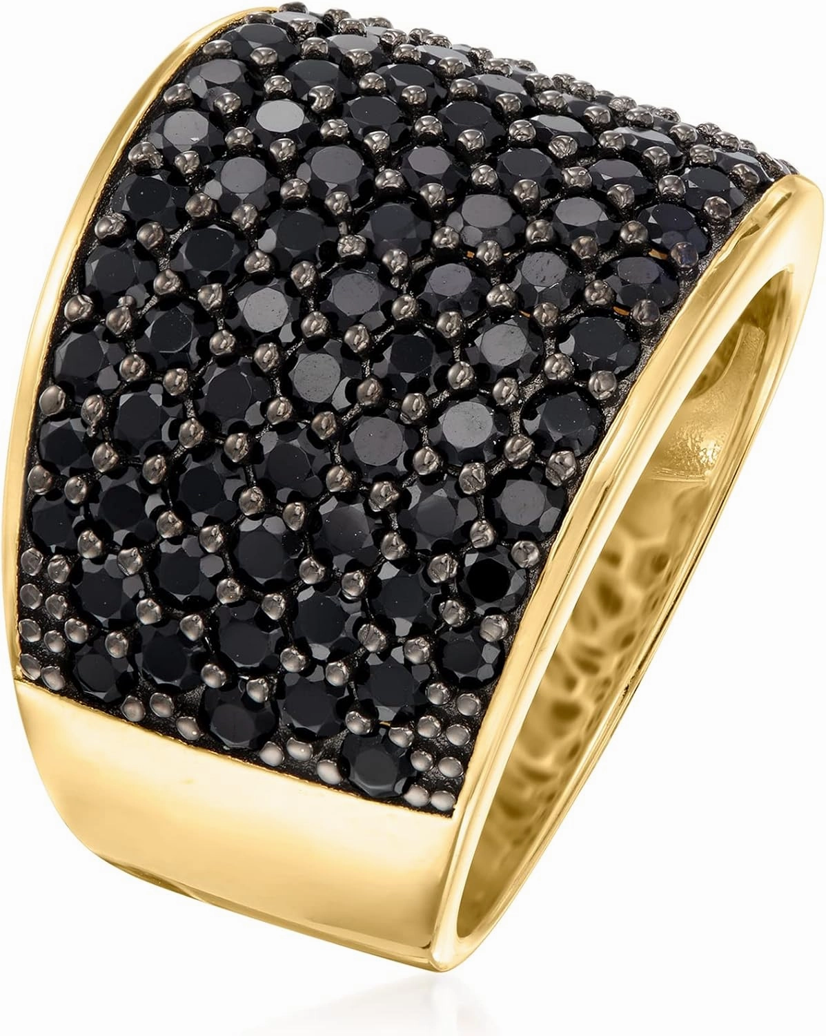 Ross-Simons 3.80 ct. t.w. Pave Black Spinel Ring in 18kt Gold Over Sterling
